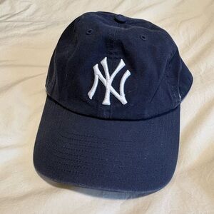Anthropologie Navy Blue Baseball Cap with White NY Logo